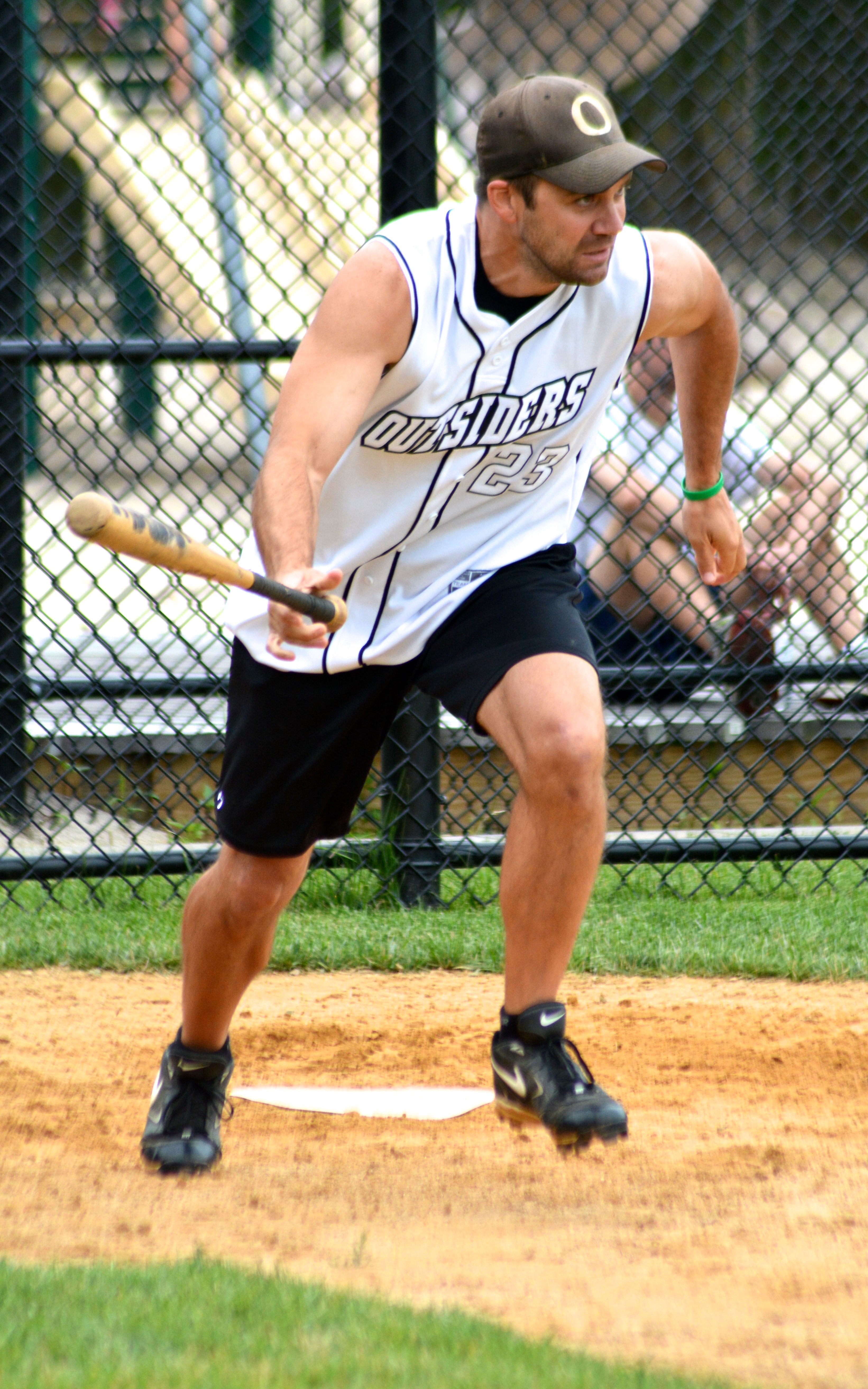 Sean Boyle running to first base.